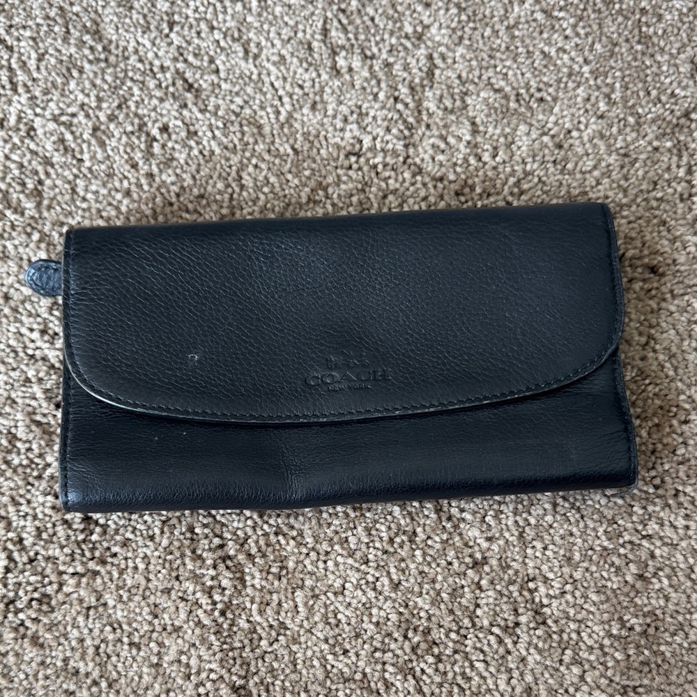 Coach Black Leather Women's Wallet
